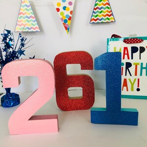 Glitter Numbers   Birthday, Baby Shower, Photo Prop,  Party Decor