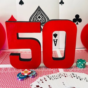 Casino Theme Numbers Decoration, Las Vegas Party, Poker Party 21, 40th 50th 60th Birthdays party Decor image 1