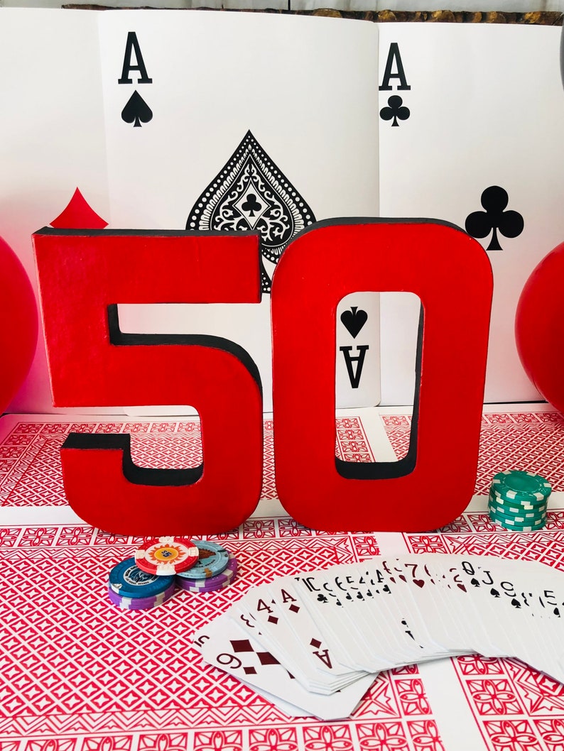 Casino Theme Numbers Decoration, Las Vegas Party, Poker Party 21, 40th 50th 60th Birthdays party Decor image 1