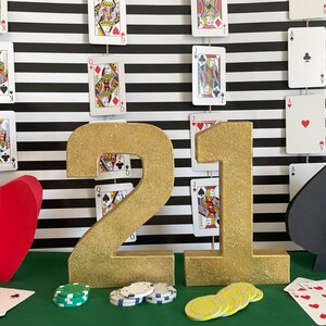 Casino Theme Numbers Decoration, Las Vegas Party, Poker Party 21, 40th 50th 60th Birthdays party Decor image 4