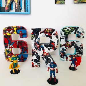 Superheroes Theme Numbers,  Super Hero’s Birthdays, Room Decor, Superheroes Party Decor, Photo Prop