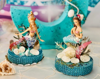 Mermaid Centerpieces  Mermaid Cake Topper Party Decorations Birthday Gifts