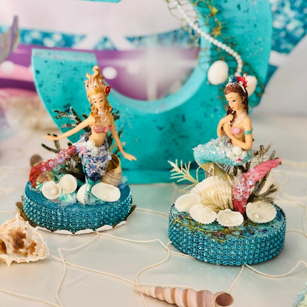 Mermaid Centerpieces  Mermaid Cake Topper Party Decorations Birthday Gifts