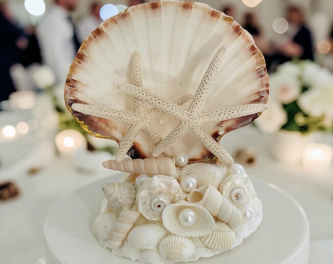 Beach Wedding Cake Topper Starfish and Shells Cake Topper - Etsy