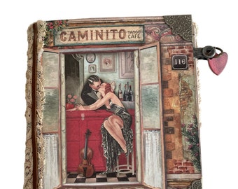 Tango Inspired Small Junk Journal Keepsake Diaries