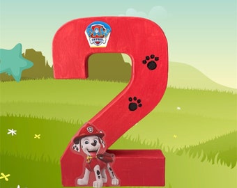 Paw Patrol Decorado Números Cumpleaños Números Centro De Mesa Foto Prop