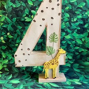 Safari Themed 16 Decorated Number, Wild Safari Decoration , Birthday Number, Jungle Decoration, Safari Party table, Safari Photo Prop image 9