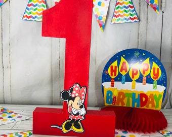 Décoration d'anniversaire, chiffres en papier mâché, inspiré de Minnie/Mickey Mouse 16 pouces, accessoire photo
