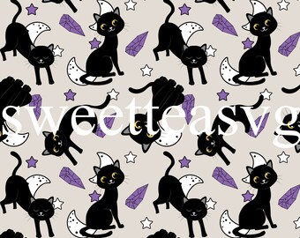 pattern 300 DP1 file to download Seamless movie girl black cat print