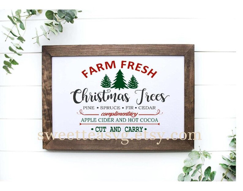 Download Cricut cut files silhouette farm fresh christmas trees svg ...