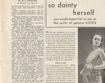 Vintage Kotex Sanitary Napkin Print AD Hearst Magazine 1932 Black and White Digital Download Junk Journal Collage Making Scrapbook