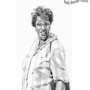 Inktober2023 Pen and Ink Drawing of Aunt Verlene by Ray Horner Jr. Instant Digital Download 8x11 for framing