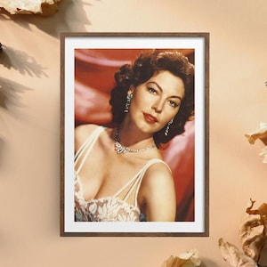 Ava Gardner Color Photo  Large Color Print and Frame Wall Art Home Decor Nostalgia "8x10"Instant Digital Download