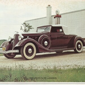 1934 Lincoln KB Lebaron Color Photo from The Classic Car 1971 December Magazine Instant Digital Download 11x8.5 Junk Journal scrapebooking