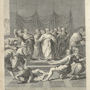The Death of Ananias Acts 5th Chapter Vs. 5 Audran, Gerard Raphael Artist Photo Print Instant Digital Download 1 JPEG  &quot;11x14&quot;junk journal