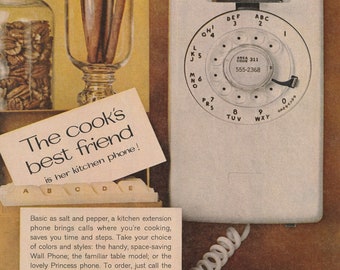 Bell Telephone Ad Good Housekeeping October 1962 Instant Digital Print Ad Download vintage scrape book collage junk journal