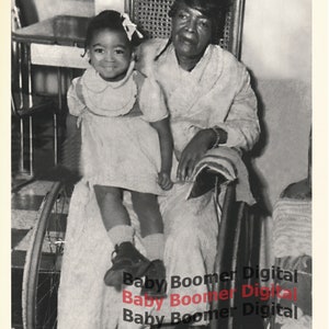 Me and My Grandma Ella Calhoun Vintage Black and White Photo Digital Download Black Americana JPEG