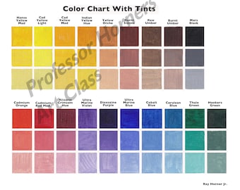 Tabla de colores para arte con tintes Descarga digital Lista para imprimir Fácil de usar