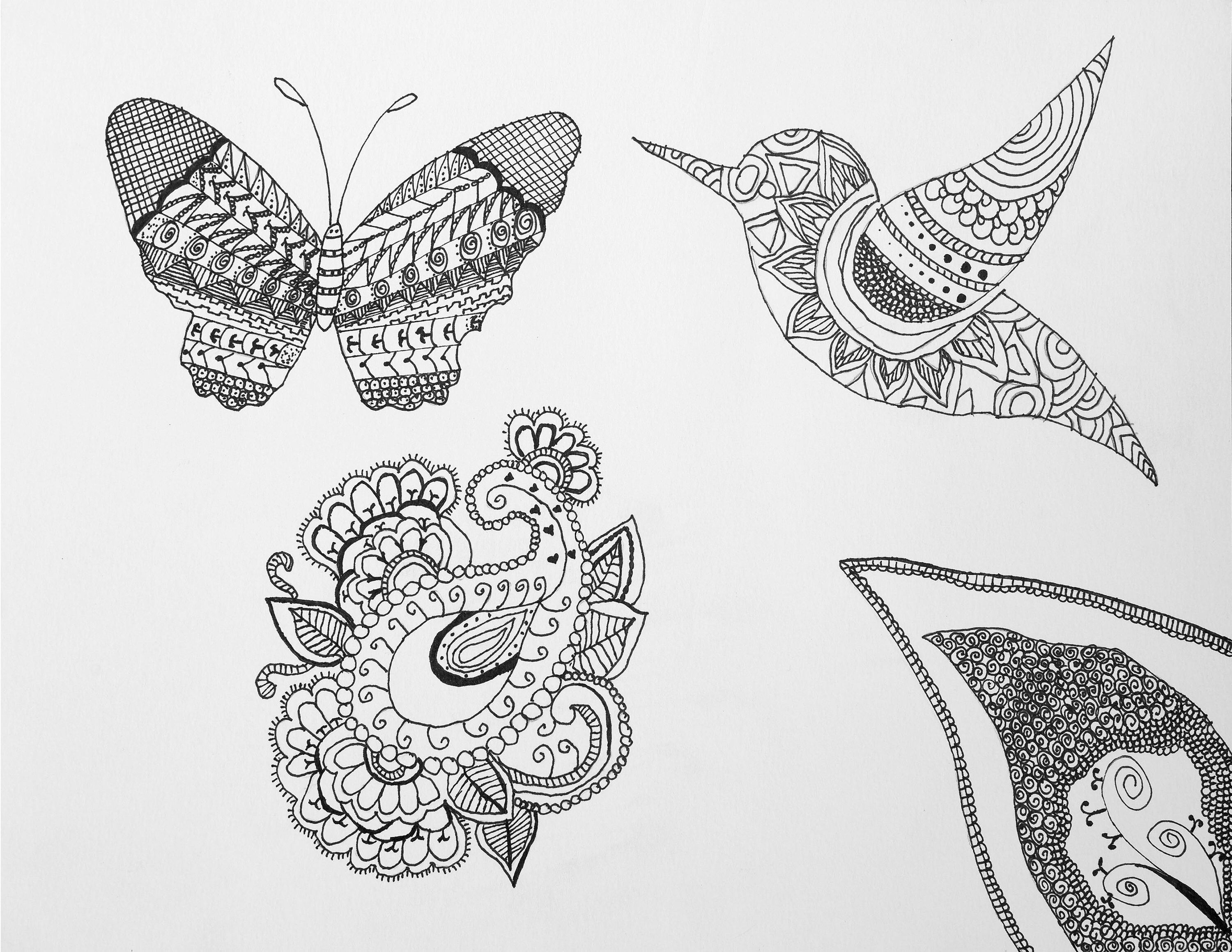 Doodle Coloring Page Collage Instant Digital Download - Etsy