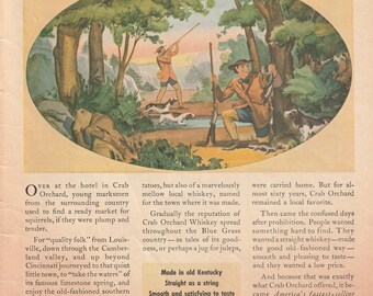 1935 Crab Orchard Bourbon Advertisement Liberty Magazine Color Digital Download Ephemera Junk Journal