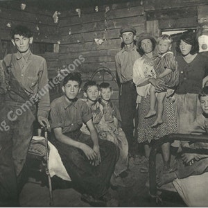 1940 Black and White Photo of Tennessee Family in Poverty Digital Download Junk Journal scrap book collage making