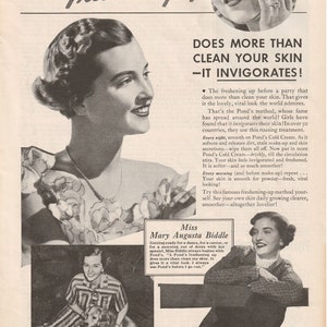 1937 Ponds Beauty Ad featuring Mary Augusta Biddle (Digital Download)