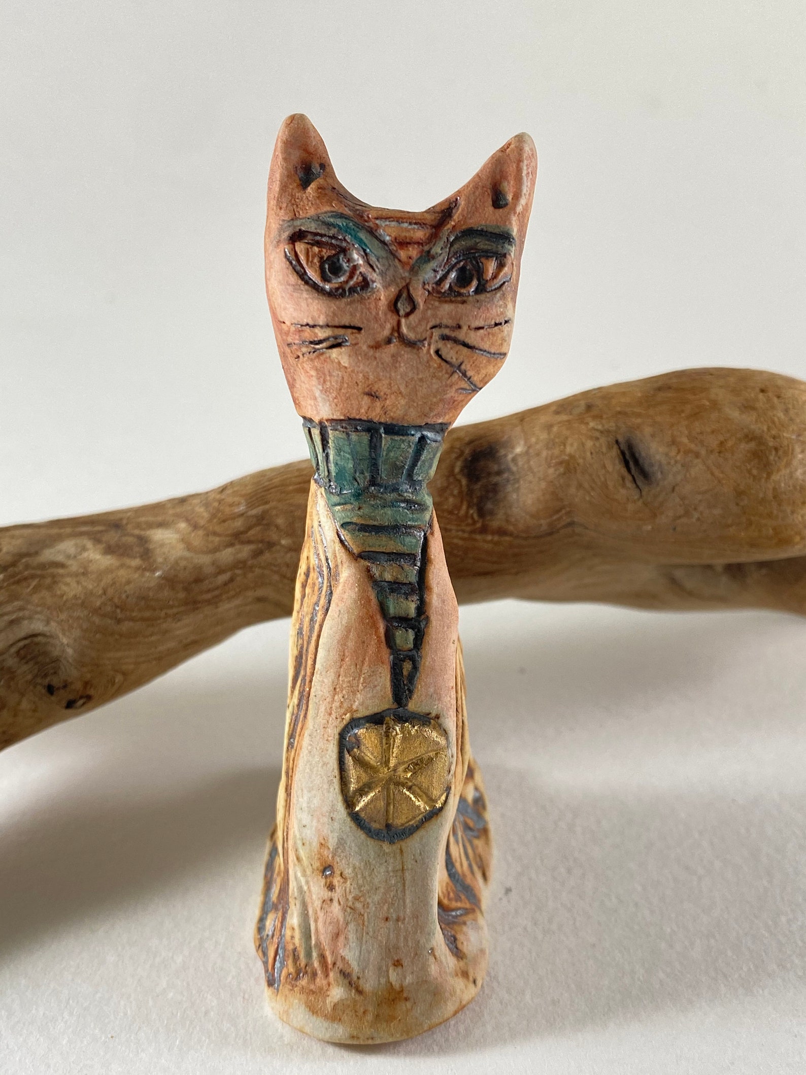 Cat statue cat figurine ceramic cat porcelain cat rustic Etsy