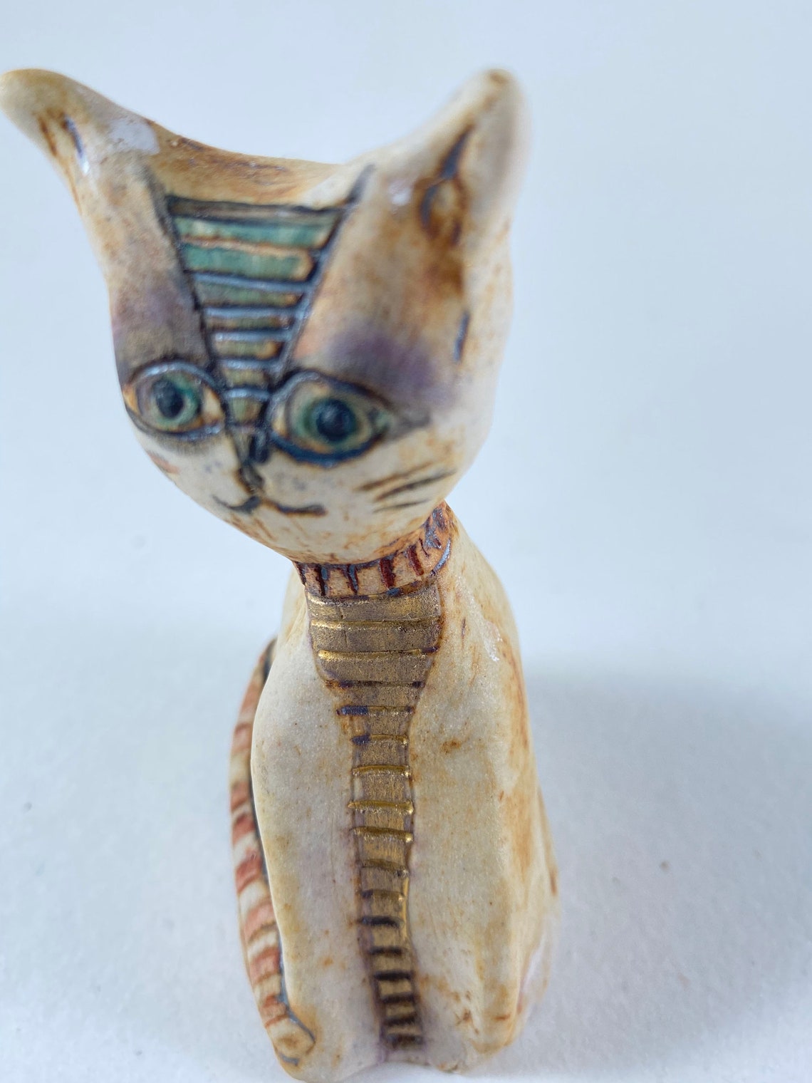 Cat statue cat figurine ceramic cat porcelain cat rustic Etsy