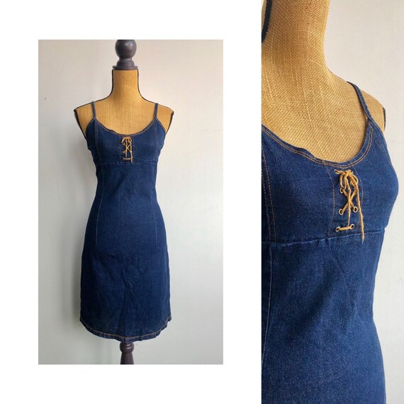 strapless jean dress