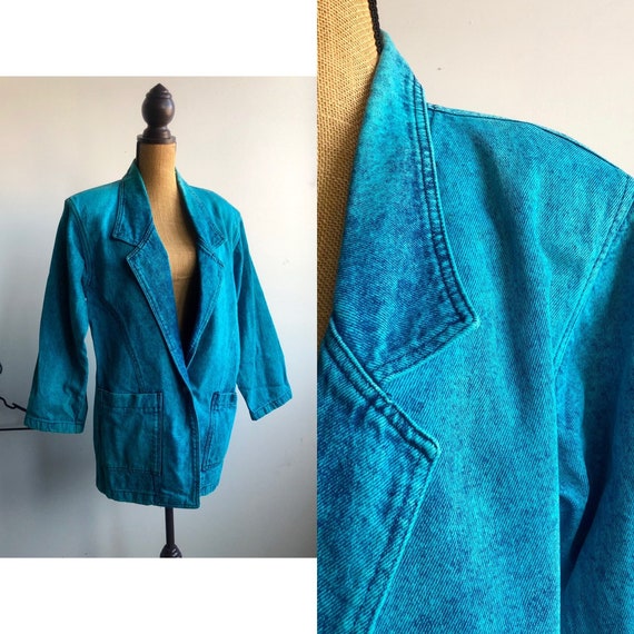 turquoise jean jacket