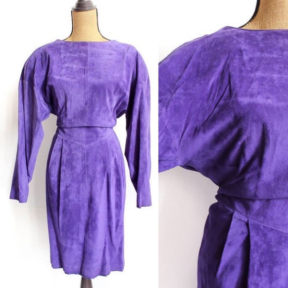 purple suede dress