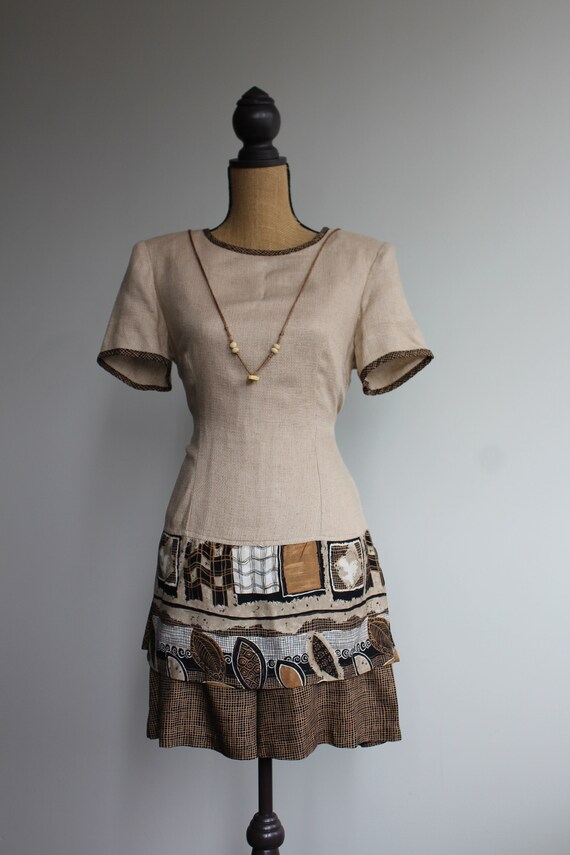 Vintage 90's Tribal Brown Romper | Festival | Jump