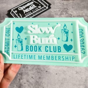 Bookclub Ticket | Bookish Ticket | Bookshelf Decor | Bookish Decor | Romance Books | Bookworm | Book Lover| 3D Bookish