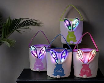 Cestas de Pascua personalizadas, bolsas para la búsqueda de huevos de Pascua, cestas de Pascua, regalos de Pascua, bolsas para fiestas de Pascua, decoraciones de Pascua, sacos de Pascua