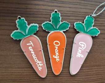 Gepersonaliseerde houten wortel Easter Basket-naamkaartjes, Easter Basket-tags, Pasen-naamkaartje, Minimal Eater Basket-tags, Paaskaartjes kinderen