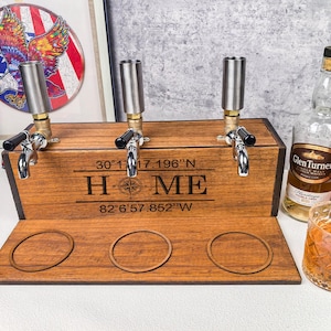 Whiskey Dispenser with Logo, Christmas Gift, Liquor Dispenser, Father's Day, Personalized Gift, Man Cave, Bar Decor, Wood Craft