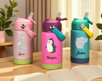 Back to School Kids Water Bottle Personalized, Custom Kids Engraved Water Bottle, Back to School Gifts, Sport Bottle, 18oz Water Bottle