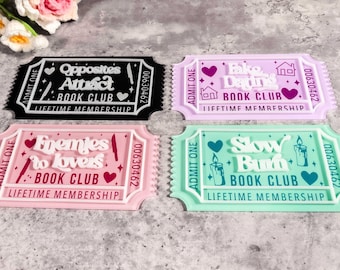 Entrada para el club de lectura / Entrada para amantes de los libros / Decoración de estanterías / Decoración de libros / Libros románticos / Ratón de biblioteca / Amante de los libros / 3D Bookish