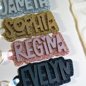 Personalized Keychain/ Acrylic Keychain / Diaper Bag Tag/ Lunch Box Tag / Backpack Name Tag / Kids Tag/ Acrylic Name Tag/ Name Tag