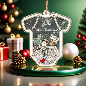 Baby&#39;s First Christmas Ornament, Baby 1st Christmas Ornaments, Custom Baby Name Christmas Gift, 5D Shake Babies Ornament, New Baby Keepsake