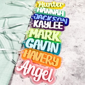 Backpack Name Tag | Backpack Name Keychain for Kids | Personalized Name Tag | Diaper Bag Tag | Lunch Box Tag | Kids Tag | Custom Name Tag