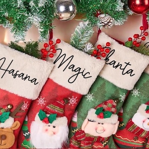 Personalized Family Christmas Stockings, Embroidered Christmas Stocking,3 D Stockings With Name,Monogram Stocking,Holiday Decor Gift