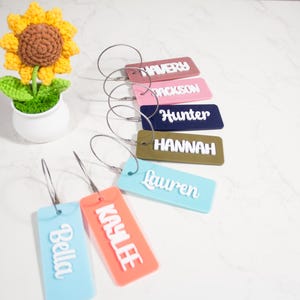 Personalized Back To School Kids Girl Gifts, Backpack Kids Name Tag, Cute Backpack Name Keychain, Diaper Bag Tag, Lunch Box Tag 
