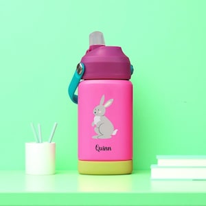 Personalized Kids Water Bottle, Custom Laser Engraved for Boys and Girls, Back to School, 12 oz Stainless Steel, Summer Camp Toddler Tumbler
