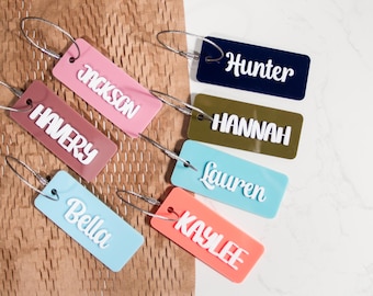 Name Tag for Backpack, Acrylic Keychain, Personalized Gift for Kids Boys, Name Keychain, Custom Bag Tag, Back to School, Name Tag for Kids