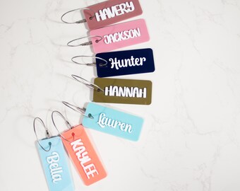 Acrylic Bag Tag, Custom Acrylic Tag, Kids Name Keychain, Lunch Box Tag, Personalized Tag, Custom Backpack Tag, Keychain For Kids