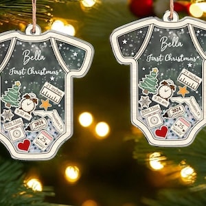 Babys erste Weihnachten Ornament, Baby 1. Weihnachten Ornamente, Benutzerdefinierte Baby Name Weihnachtsgeschenk, 5D Shake Babys Ornament, New Baby Andenken