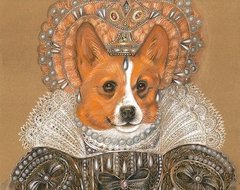 Corgi Art Print Queen Print Dog Home Decor Royal Family