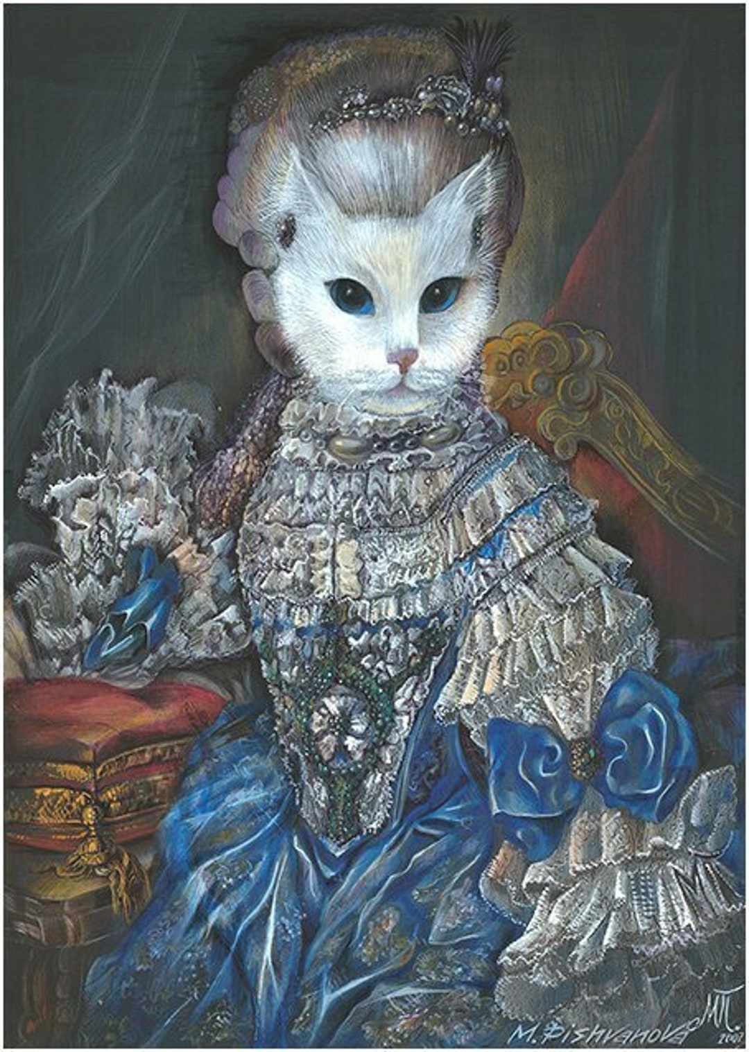Royal Cat Art Print Cat Queen Cat Lady Wall Art Cat Mom Etsy