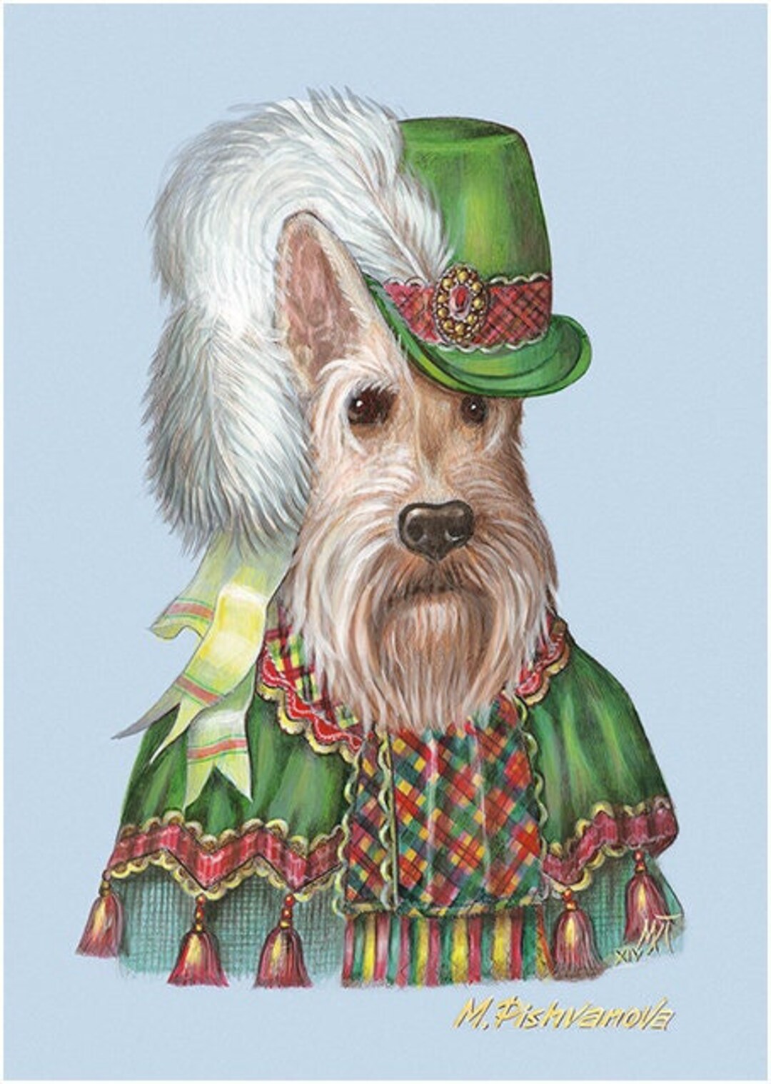 Scottie Dog Art Print White Scottish Terrier Dog Room Decor Etsy